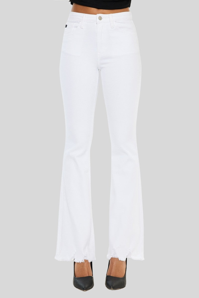 High Rise Bootcut Jeans White Wash