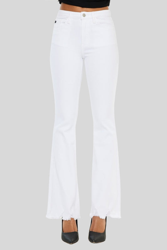 High Rise Bootcut Jeans White Wash