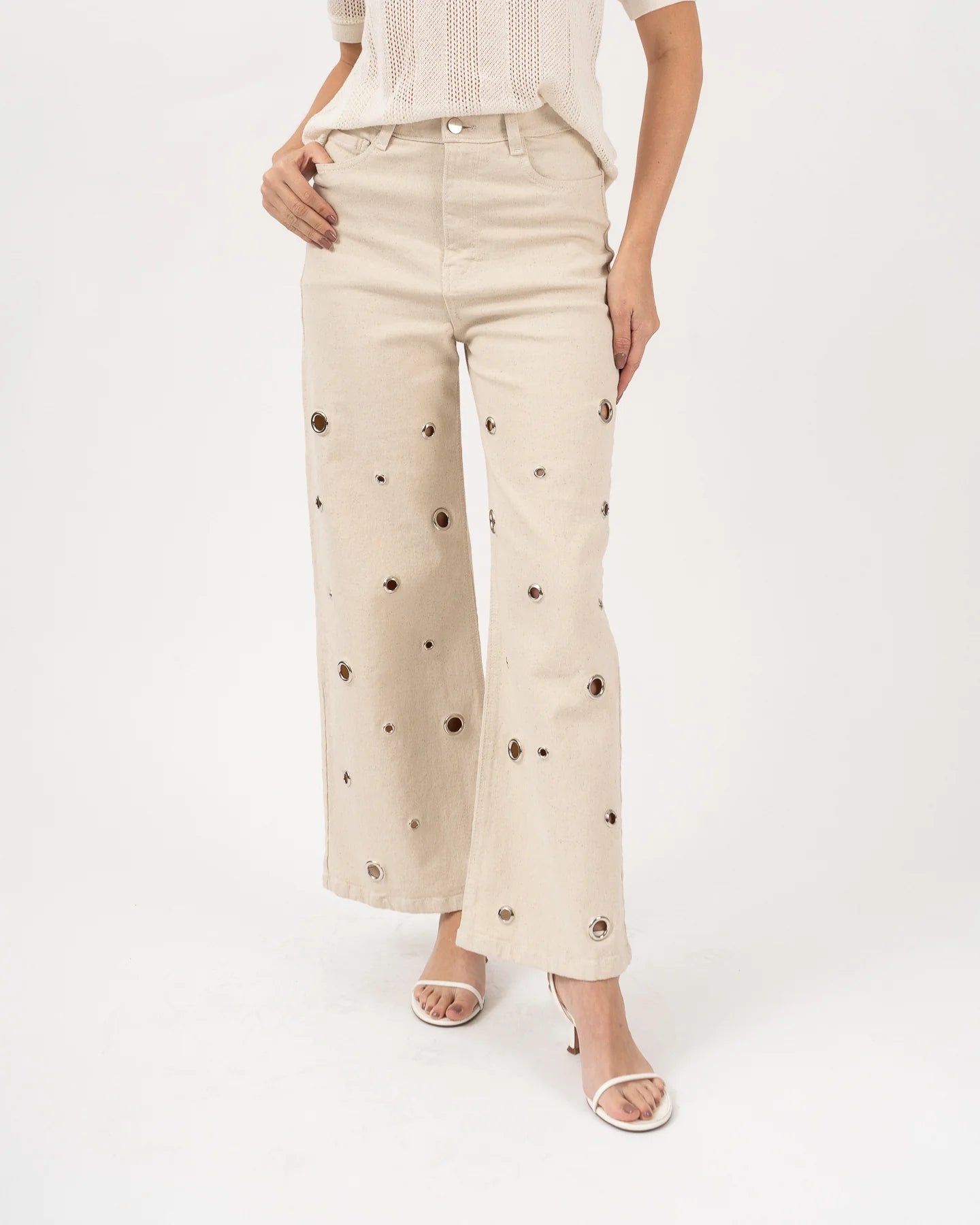 Tormenta Denim Beige with Silver Rings