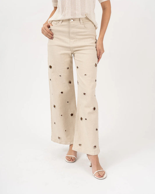 Tormenta Denim Beige with Silver Rings