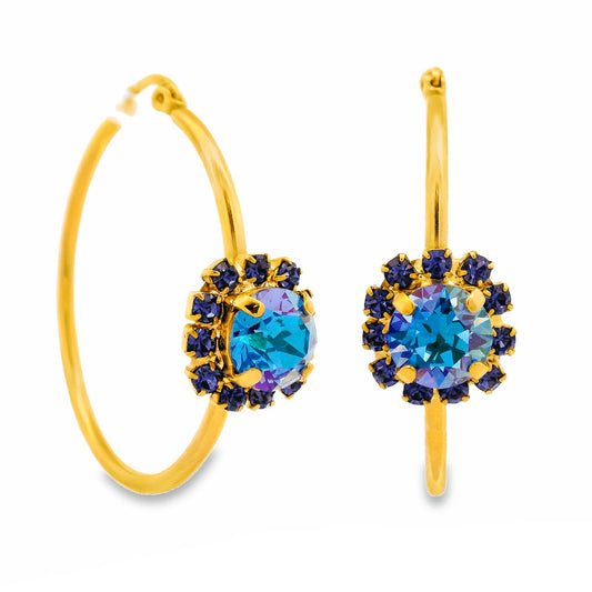 Mini Bianca Hoops  in Ice Blue Glimmer