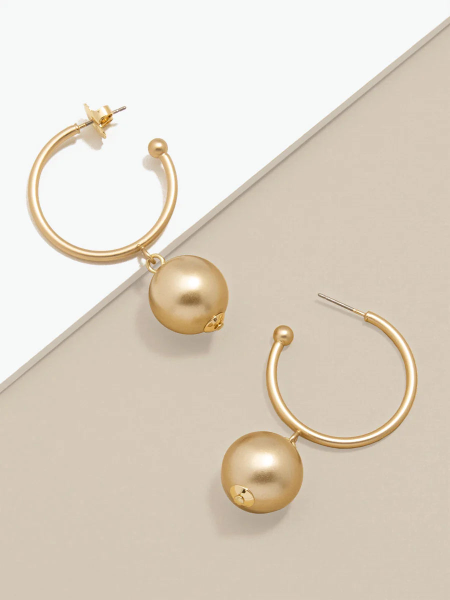 Matte Bead Hoop Earring