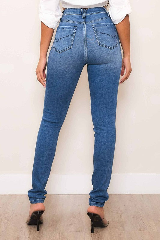 High-Rise Skinny Jeans Medium Stone