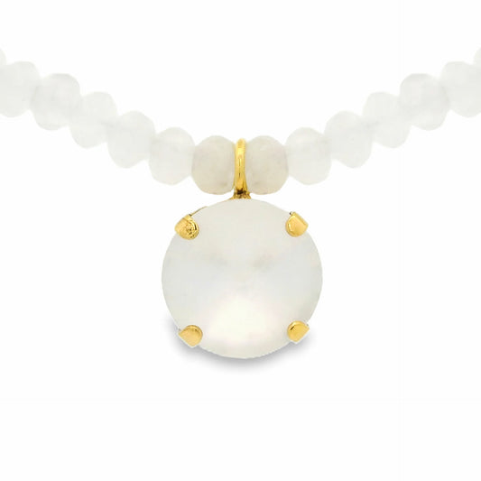 Paige Necklace in Fairy Dust White Matt