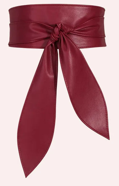 Lazo Mujeres Cinturones De Cuero Burgundy