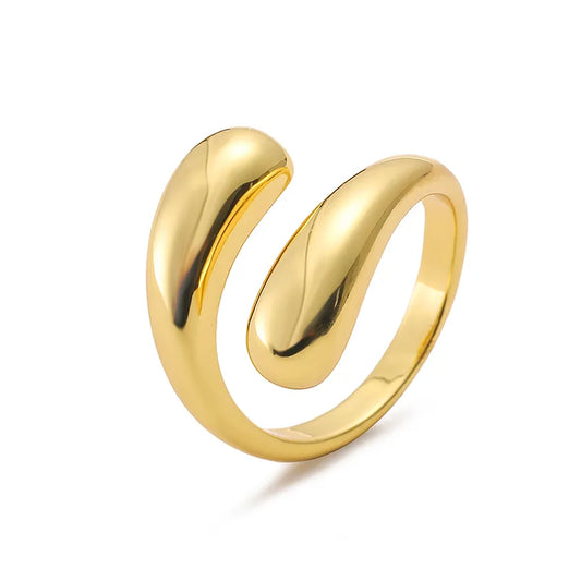 Golden Hugging Hand 18K Gold Plated Open Rings