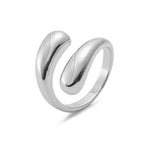 White Gold Hugging Hand  18k Gold Plated Open Rings