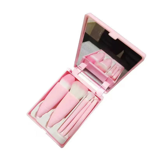 Simple Style Pink Artificial Fiber Makeup Brushes 1 Set In Pink