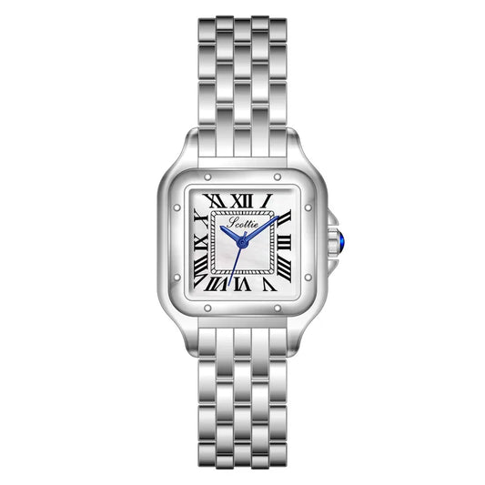Silver Small Square Watch