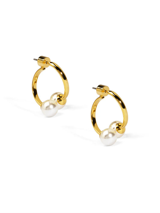 Pearl Half Hoop Earring