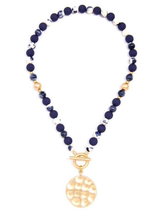 Porcelain & Resin Beaded Charm Necklace