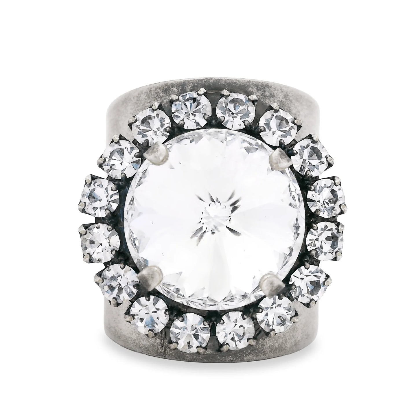 Jacci RIng In Antique Silver Clear