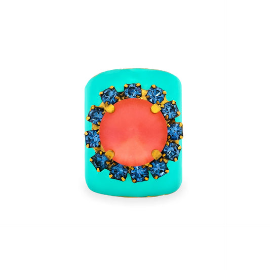 Jacci Ring In Enamel In Mint