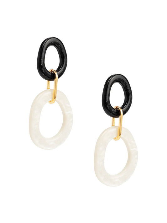 Sculpted Oversize Resin Oval Link Drop Earring Jewelry