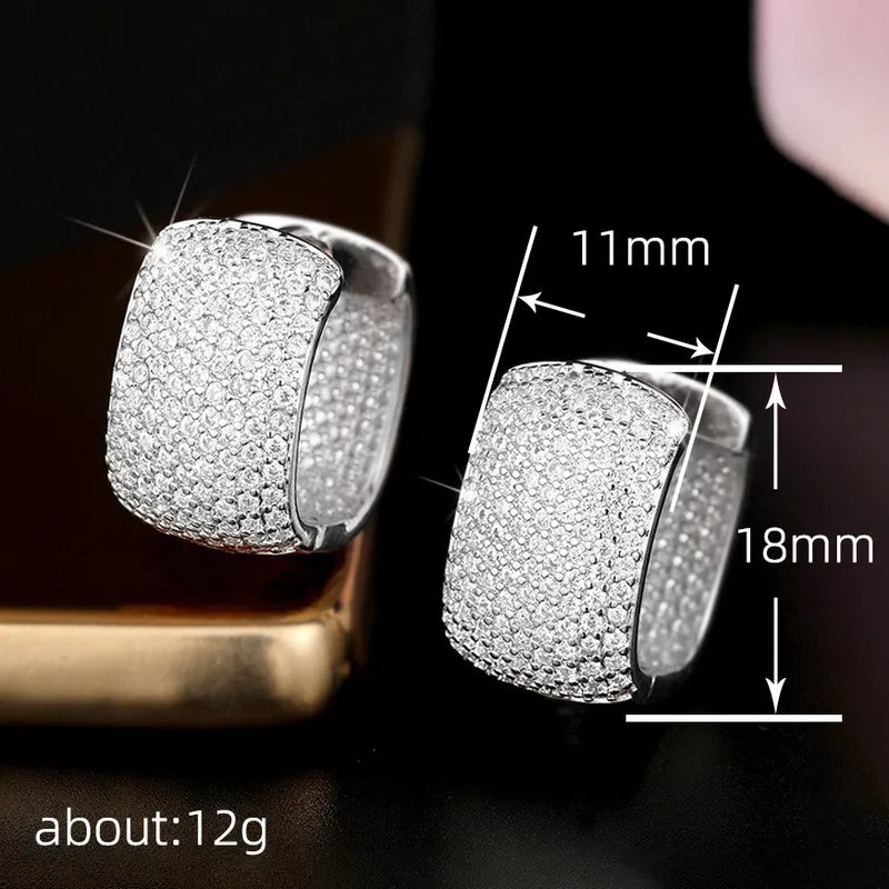 Zircon Earrings With KC Golden Water Plating