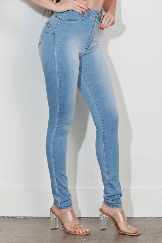 High Rise Skinny Jeans Light Stone
