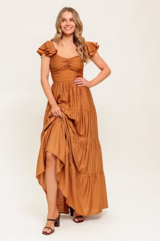 Solid Maxi Cooper Maxi Dress
