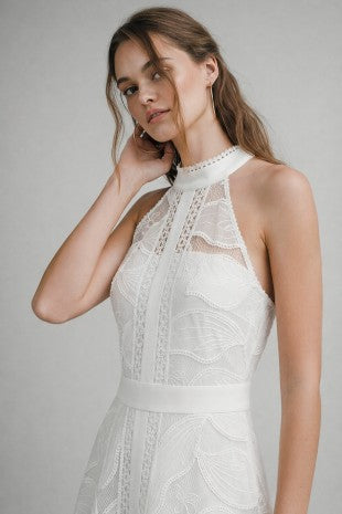 Midi White Halter Dress