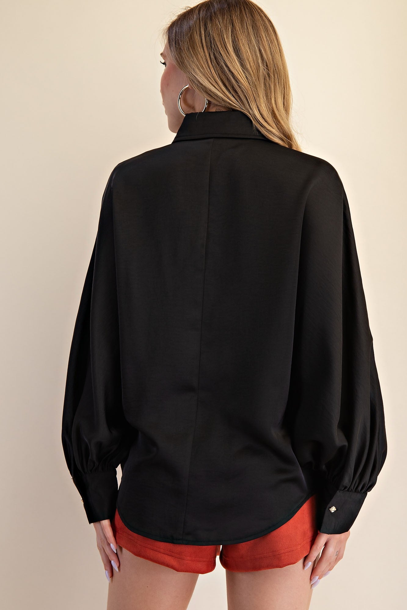 Voluminous Sleeve Blouse Black