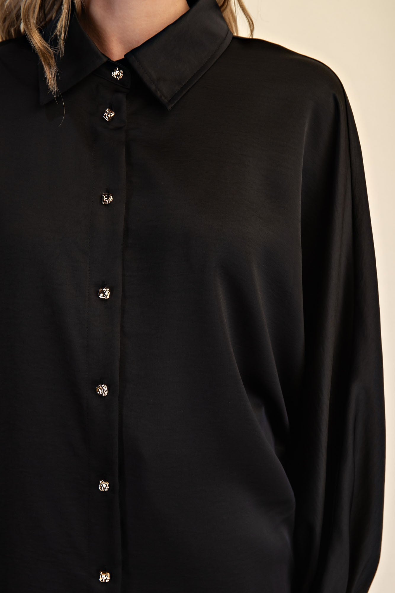 Voluminous Sleeve Blouse Black