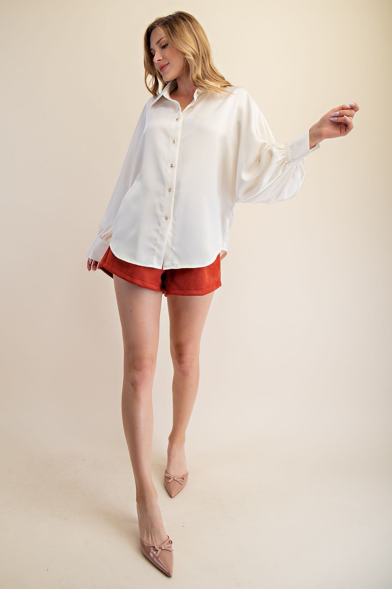 Voluminous Sleeve Blouse Ivory
