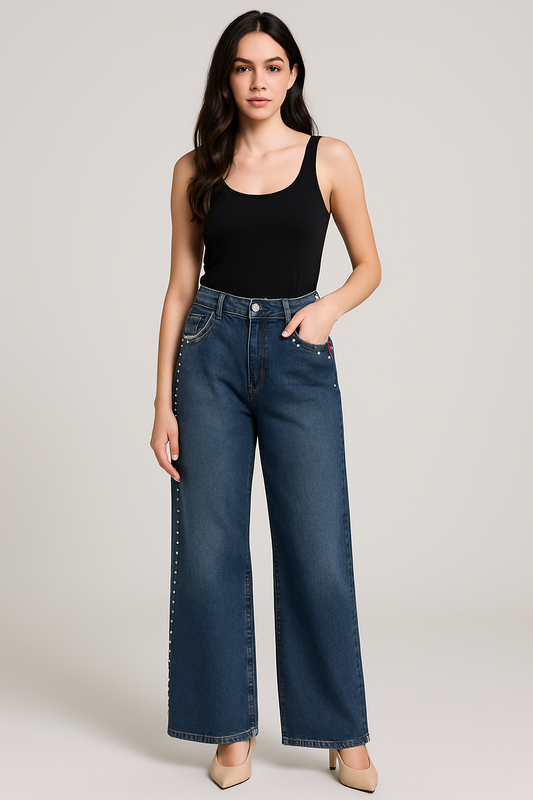 Rhinestone Gems DENIM PANTS