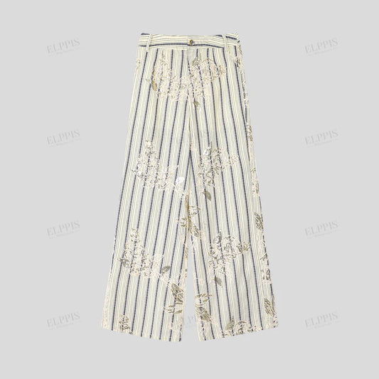 Ivory Stripe Pattern Enhanced With Subtle Glitter Accents
