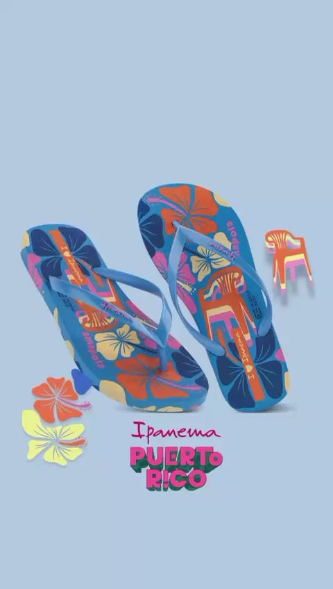 Puerto Rico Sandals Inspired Floral and Chair
