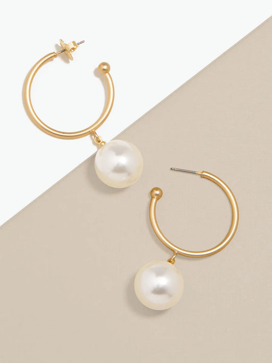 Pearl Bead Hoop Earring
